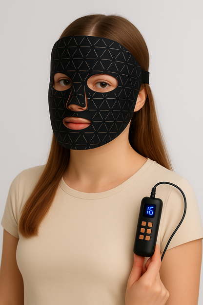 Masque professionnel noir pour thérapie à la lumière LED 4 couleurs en silicone